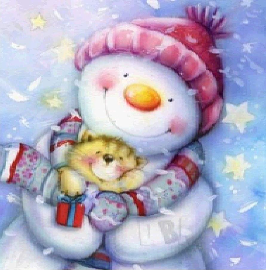 Diamond Painting - Full Round - Snowman C
