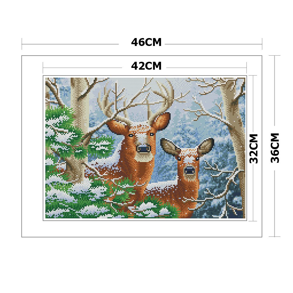 11ct Stamped Cross Stitch - Deer(36*46cm)