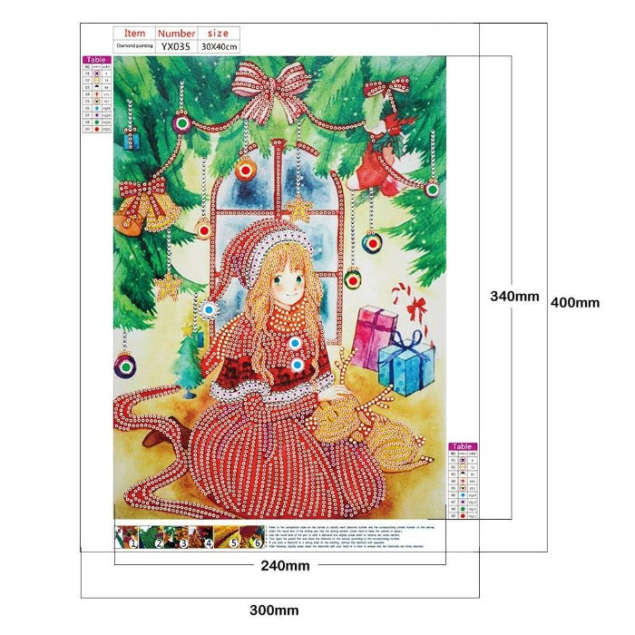 Girl Christma Hat Crystal Rhinestone Diamond Painting