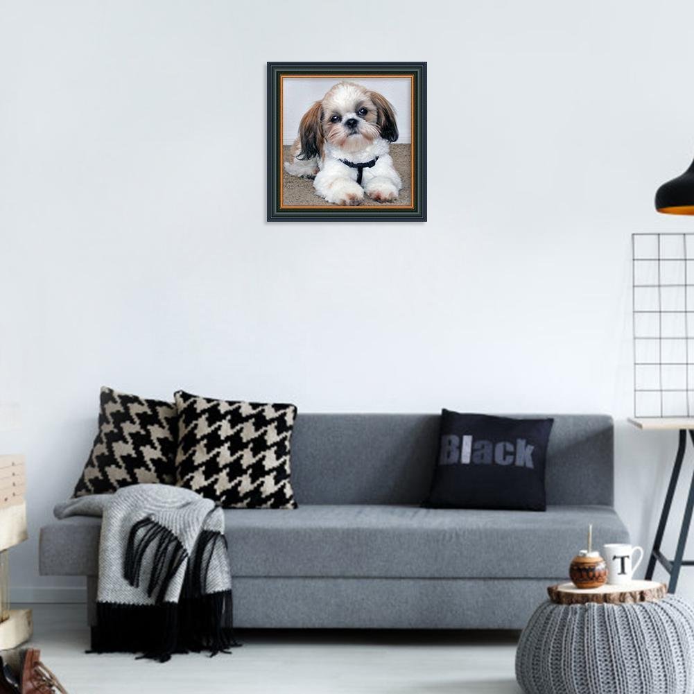 Pintura Diamante - Redondo Parcial - Cão E