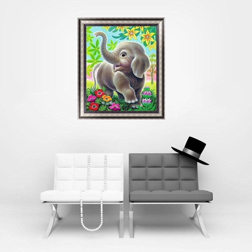 Diamond Painting - Partial Round - Elephant