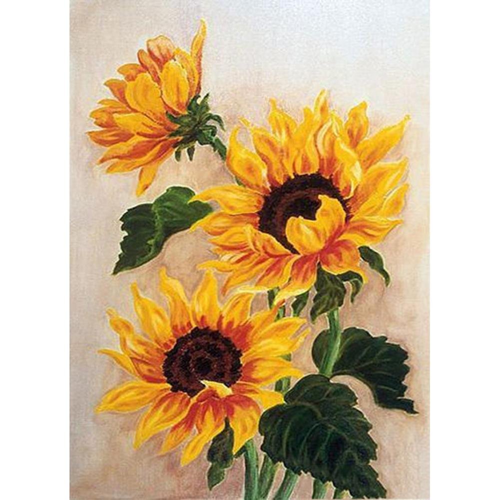 5D Diy Diamond Painting Kit Full Round Beads Sunflower