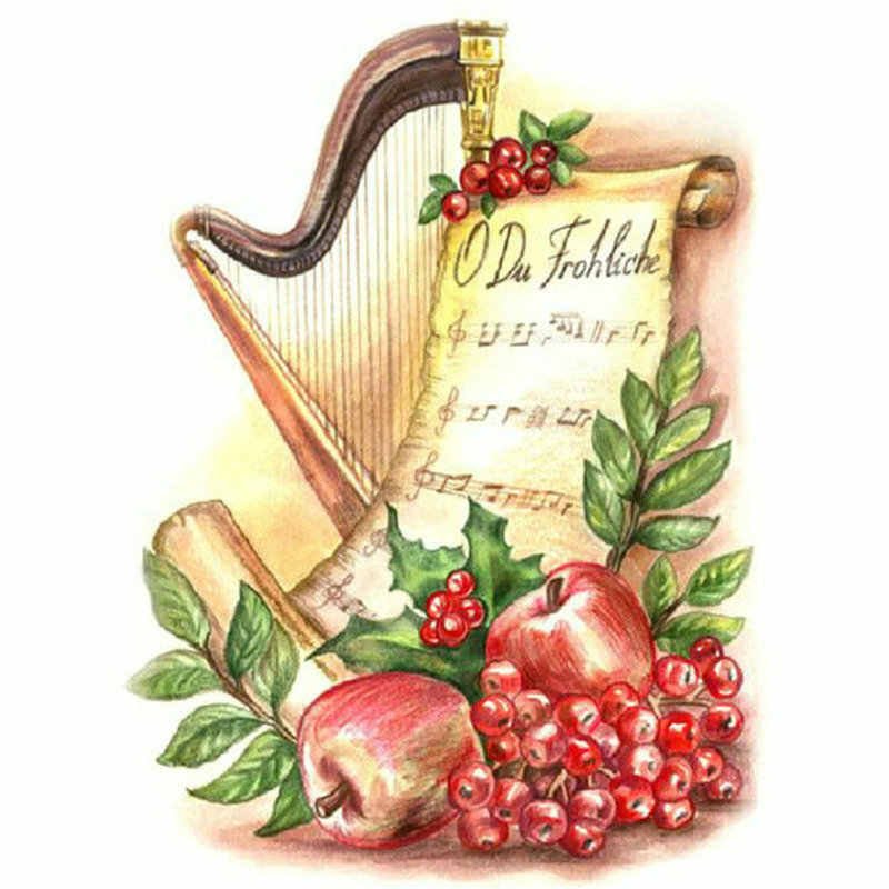 Diamond Paintings Art Full Drill Flower Musical Instrument
