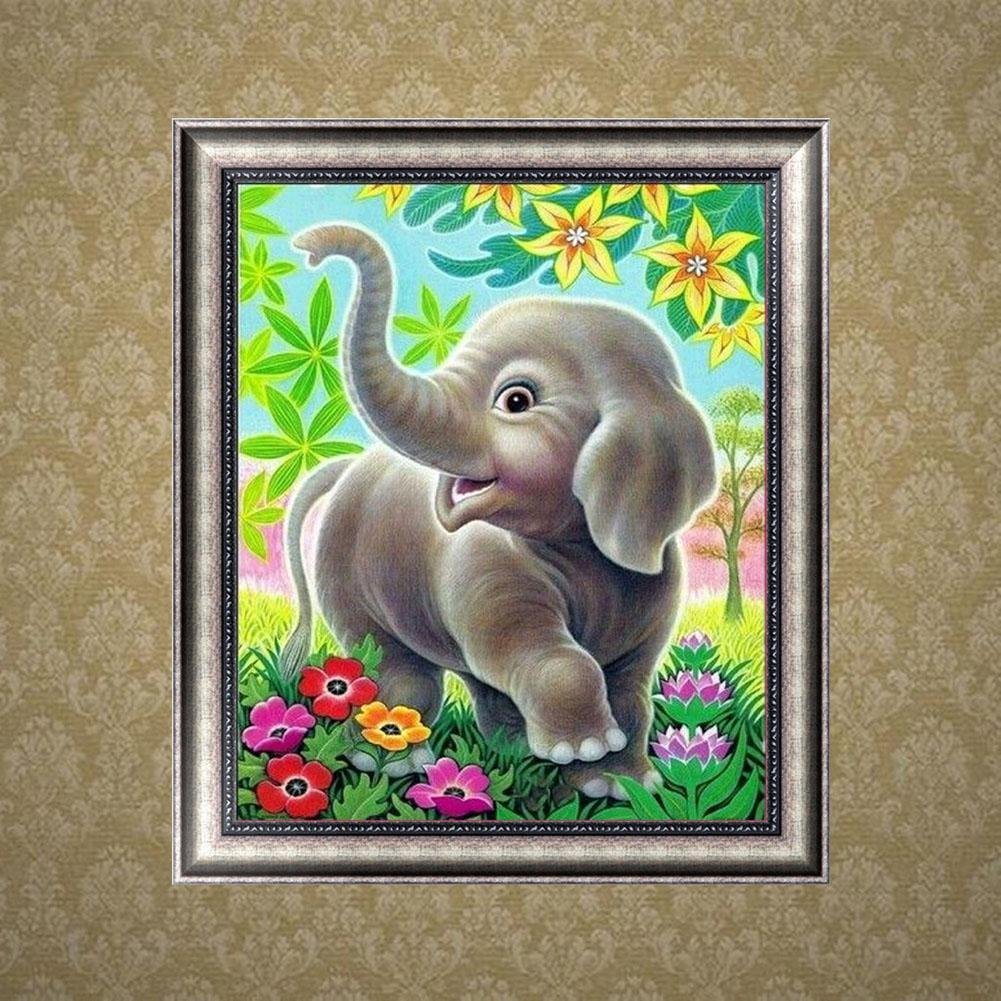 Diamond Painting - Partial Round - Elephant
