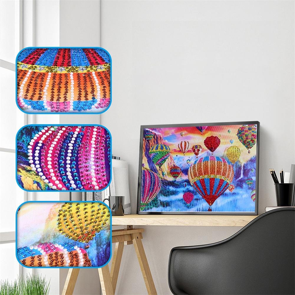 Pintura Diamante - Strass Cristal - Balão de Ar Quente A