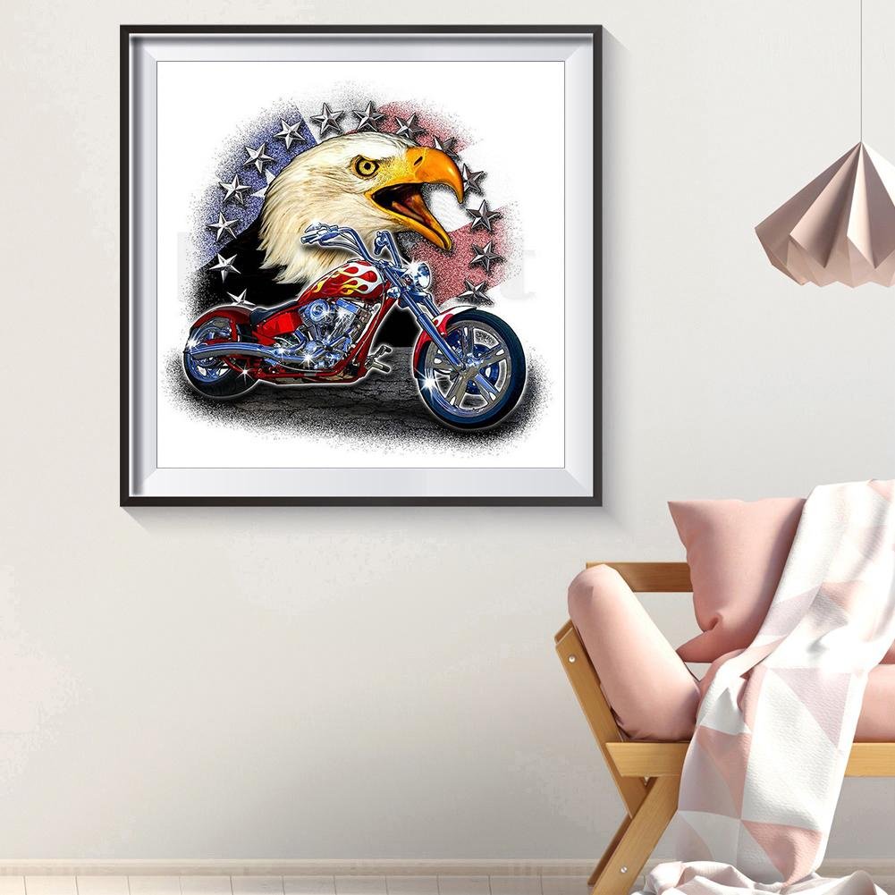 Diamond Painting - Full Round - Motorcycle Eagle