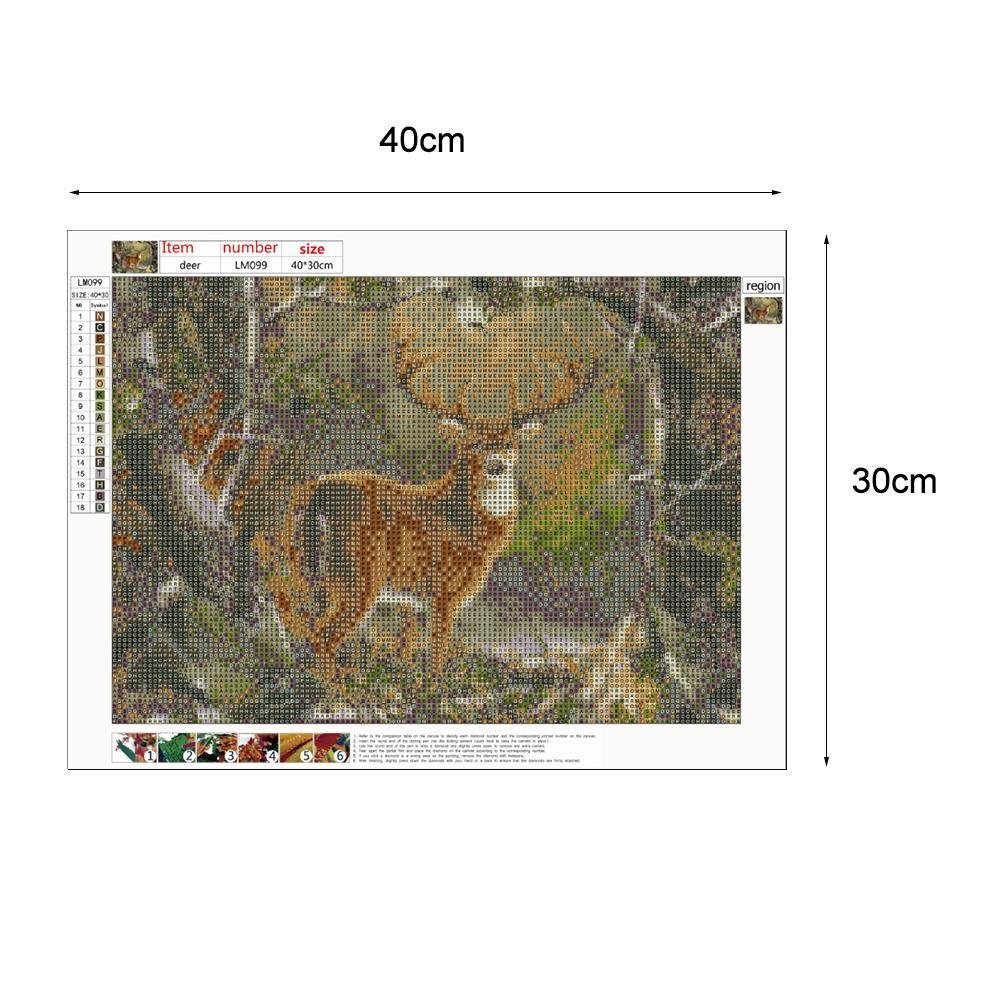 Diamond Painting - Full Round - Deer in Forest