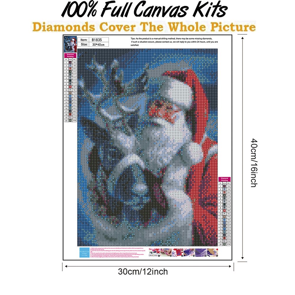 Pintura Diamante - Rodada Completa - Papai Noel H