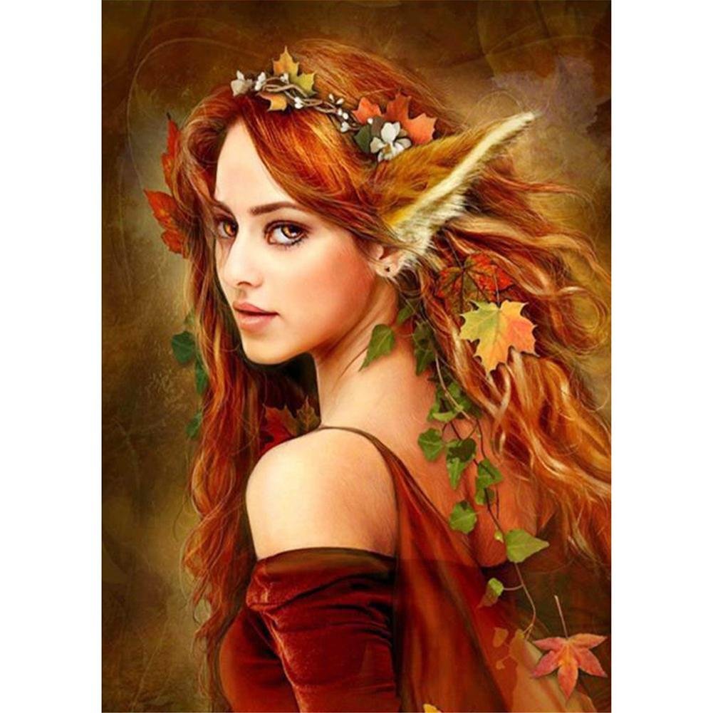 5D Diy Diamond Painting Kit Full Round Beads Sexy Fairy Girl