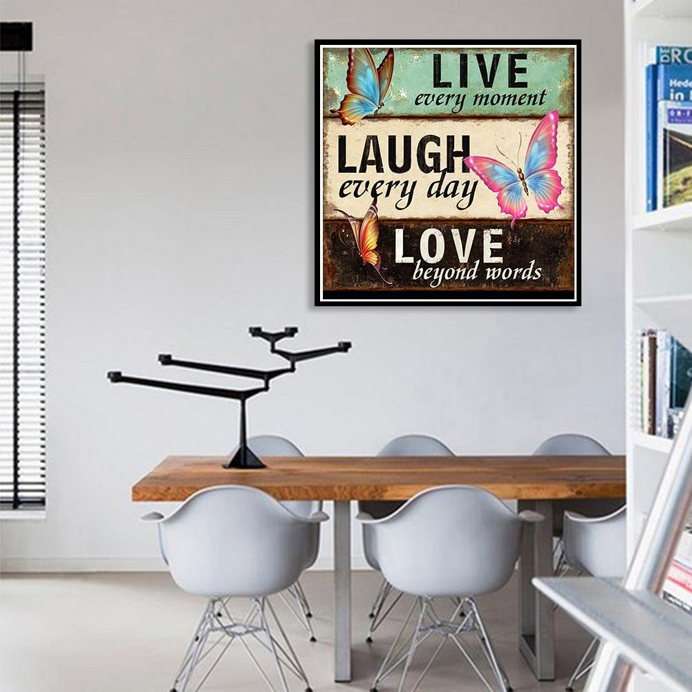 Diamond Painting - Full Round - Live Laugh Love