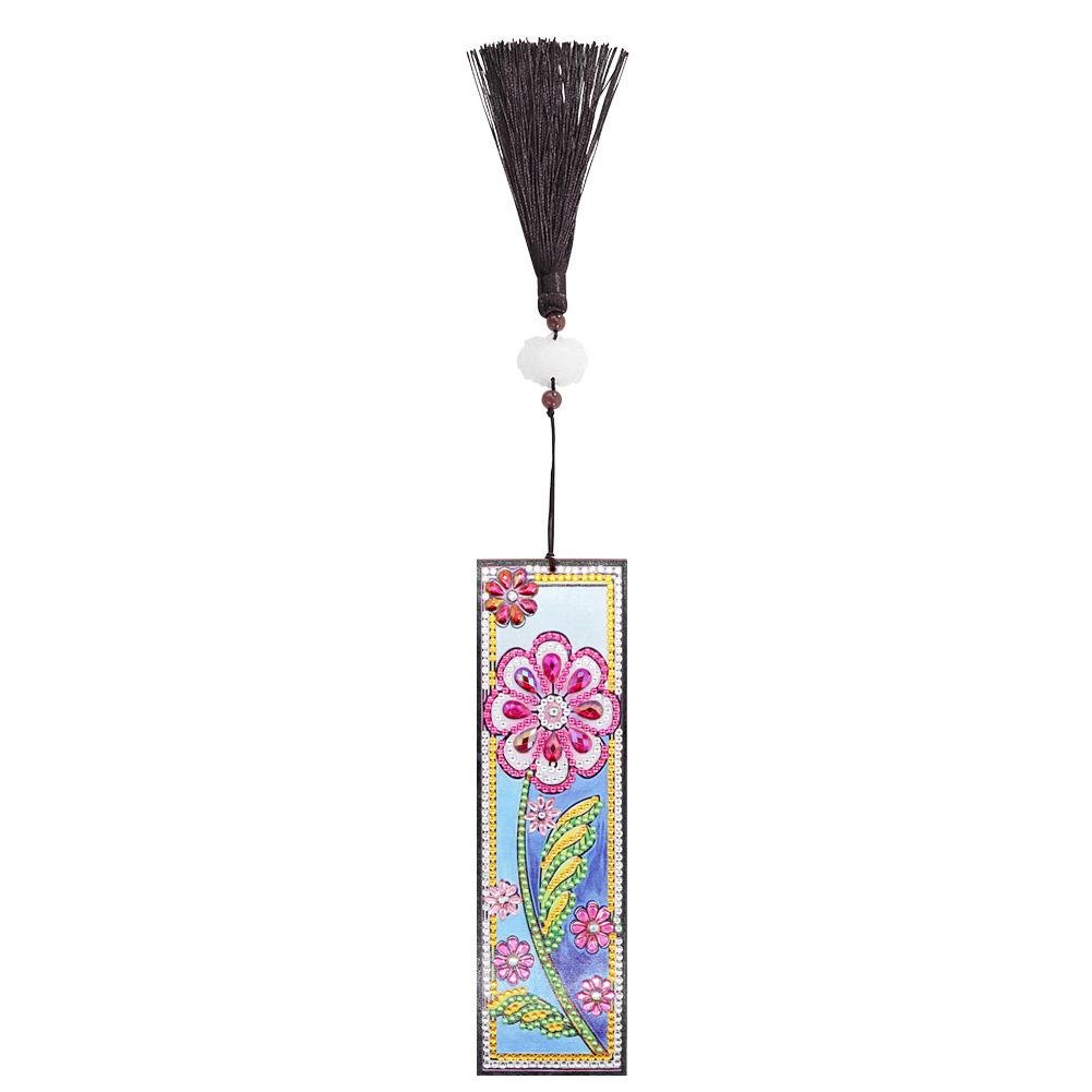 DIY Special Shaped Diamond Painting Flower Leather Bookmarks