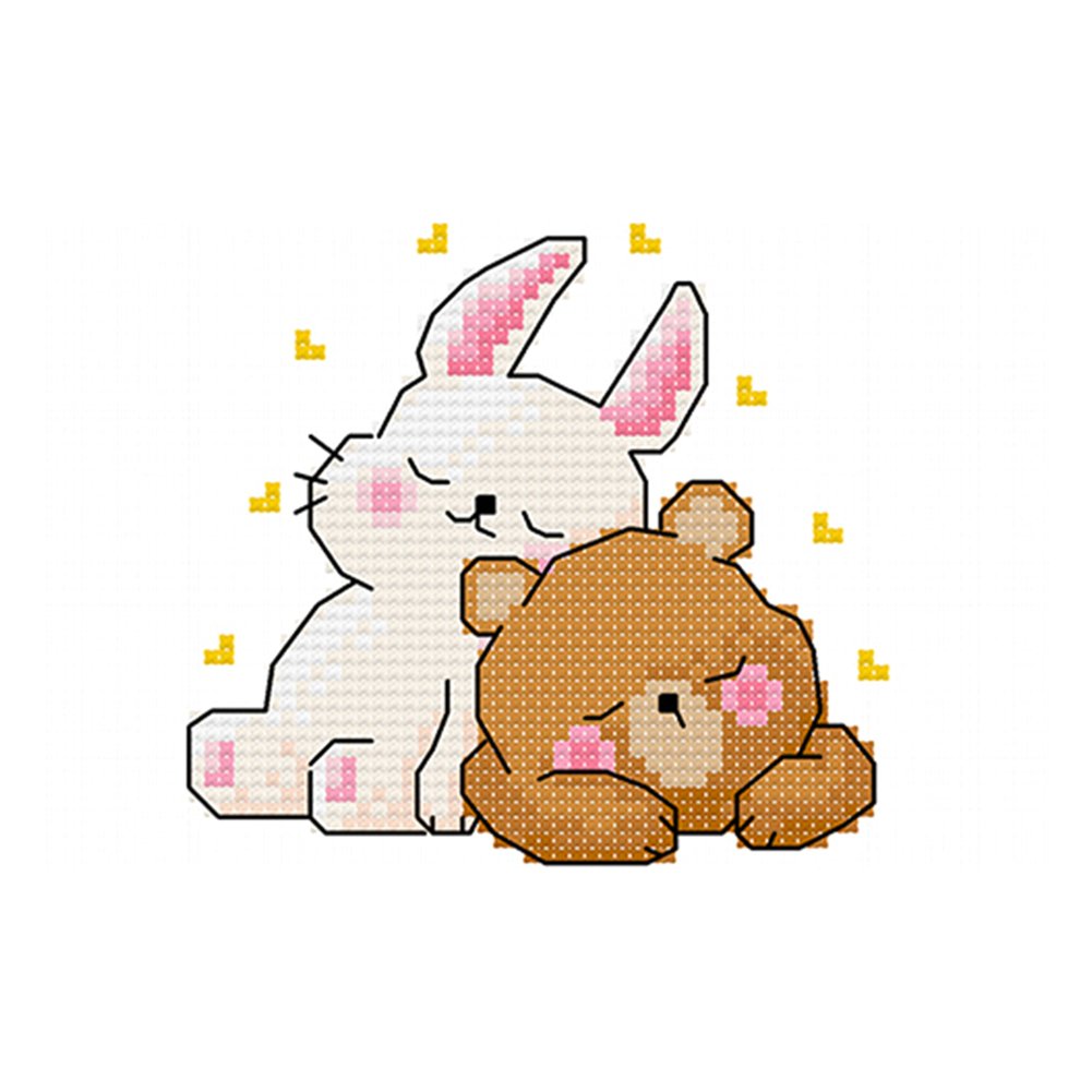 11ct Stamped Cross Stitch Sleeping Animals(25*20cm)