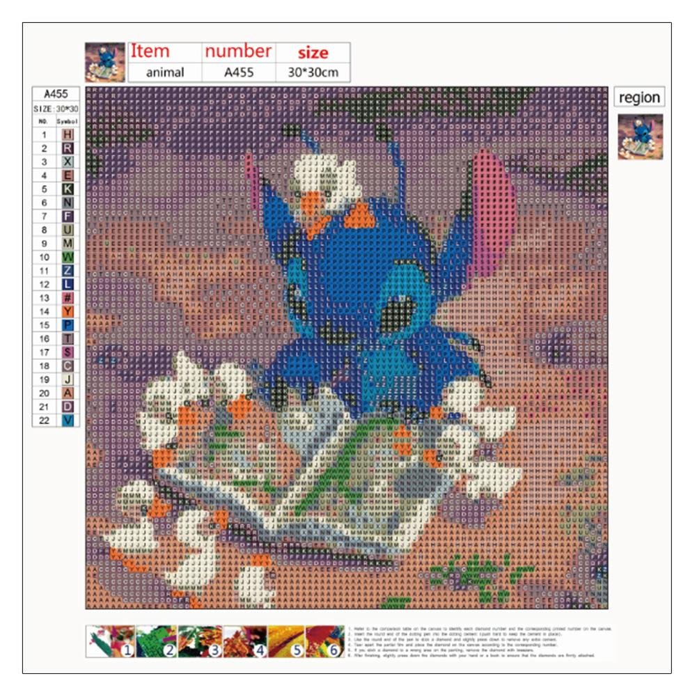 Diamond Painting Canvas With Cartoon Reading Stitch Printing