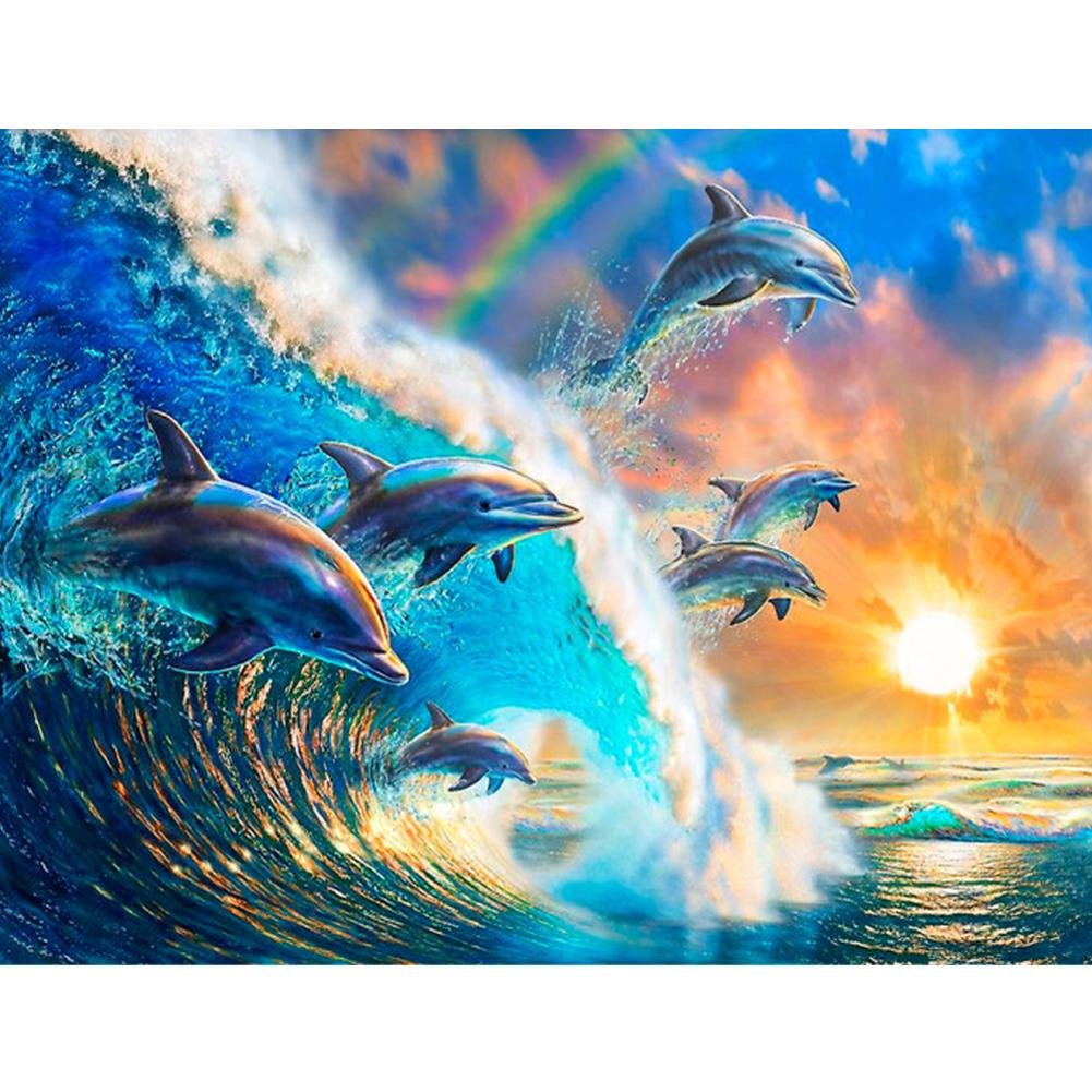 Paint By Number Acrylic Paints Sun Dolphin (40*50cm)