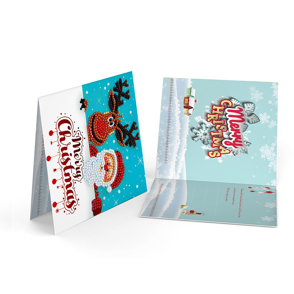 DIY Diamond Painting Greeting Card - Santa Claus & Elk