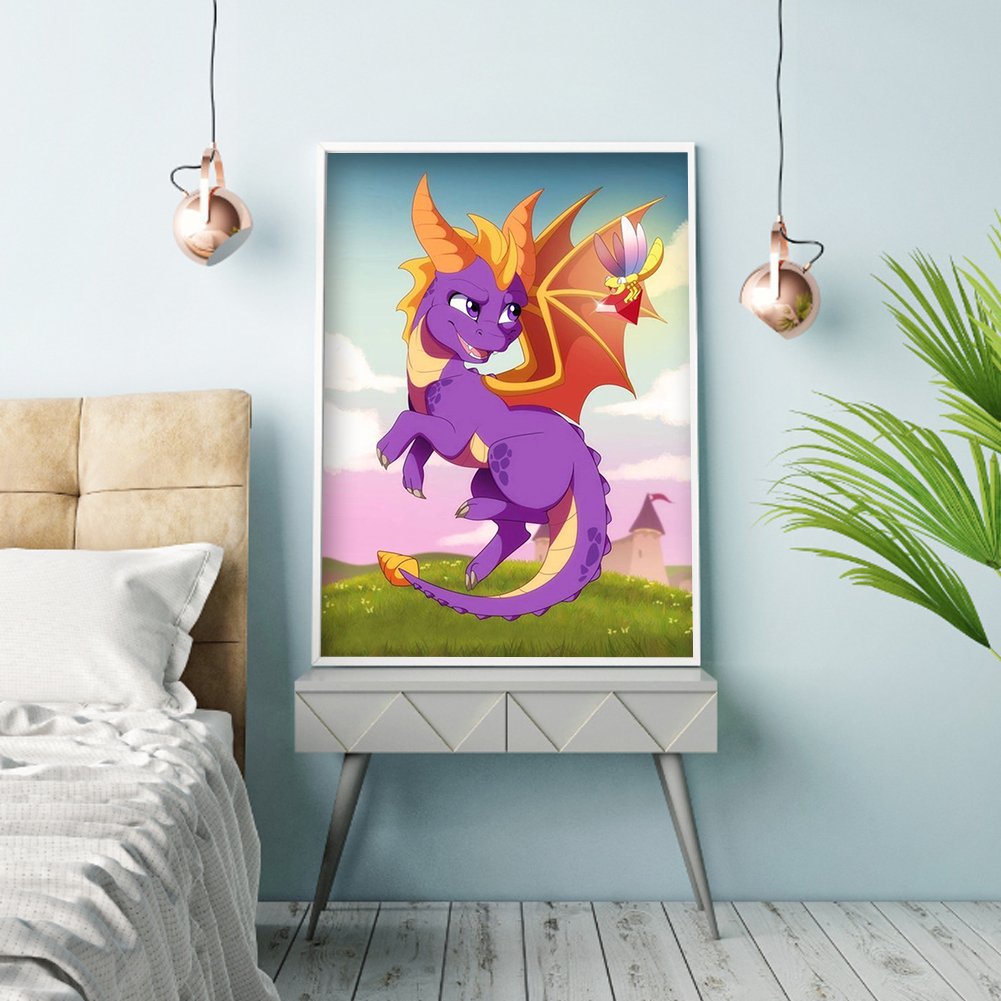 11ct Estampado Ponto Cruz - Dragão (40*50cm)