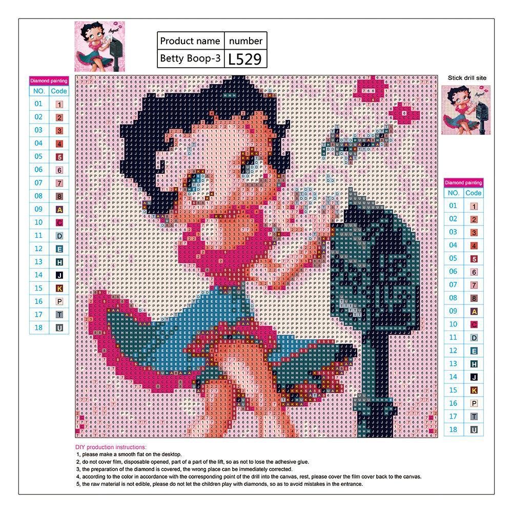 Diamond Painting - Full Round - Cute Betty Boop