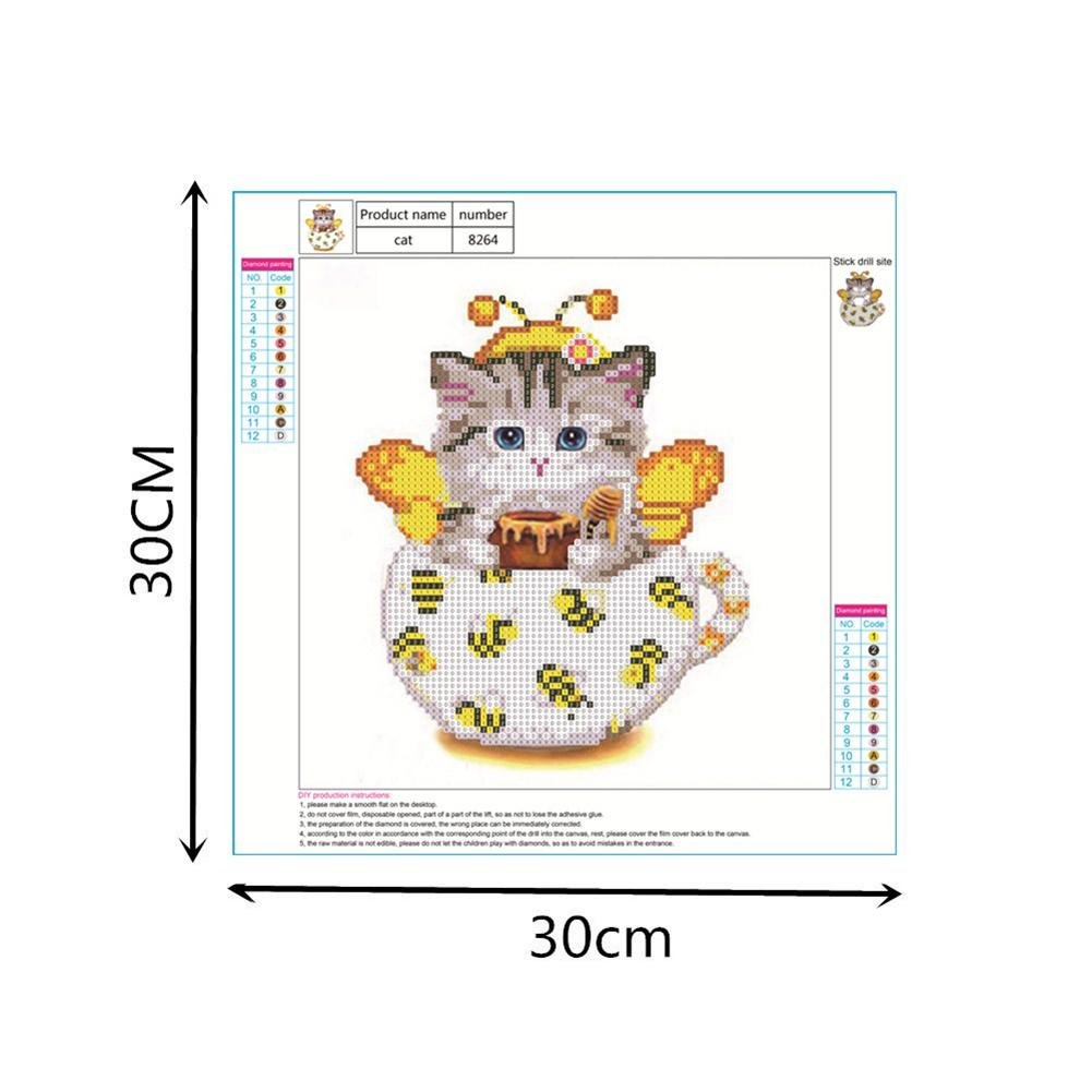 Diamond Painting - Partial Round - Cup Cat A