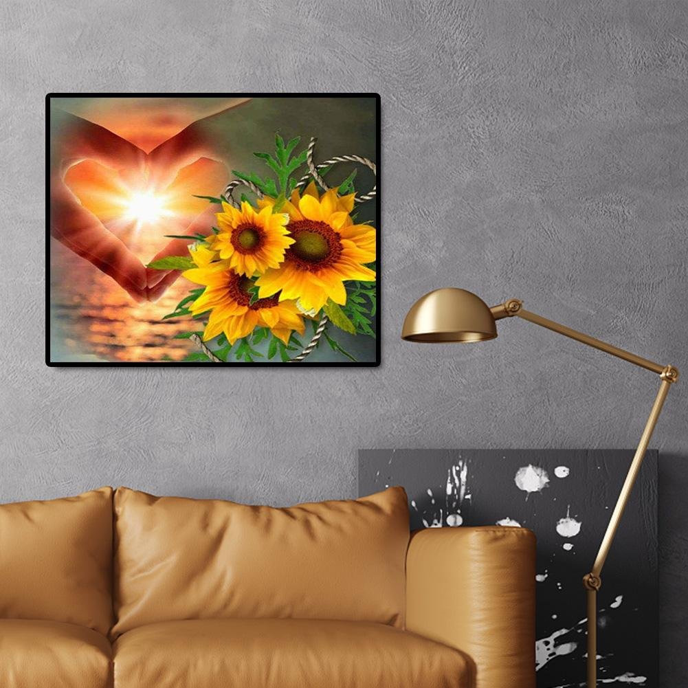 Pintura Diamante - Redondo Completo - Girassol H