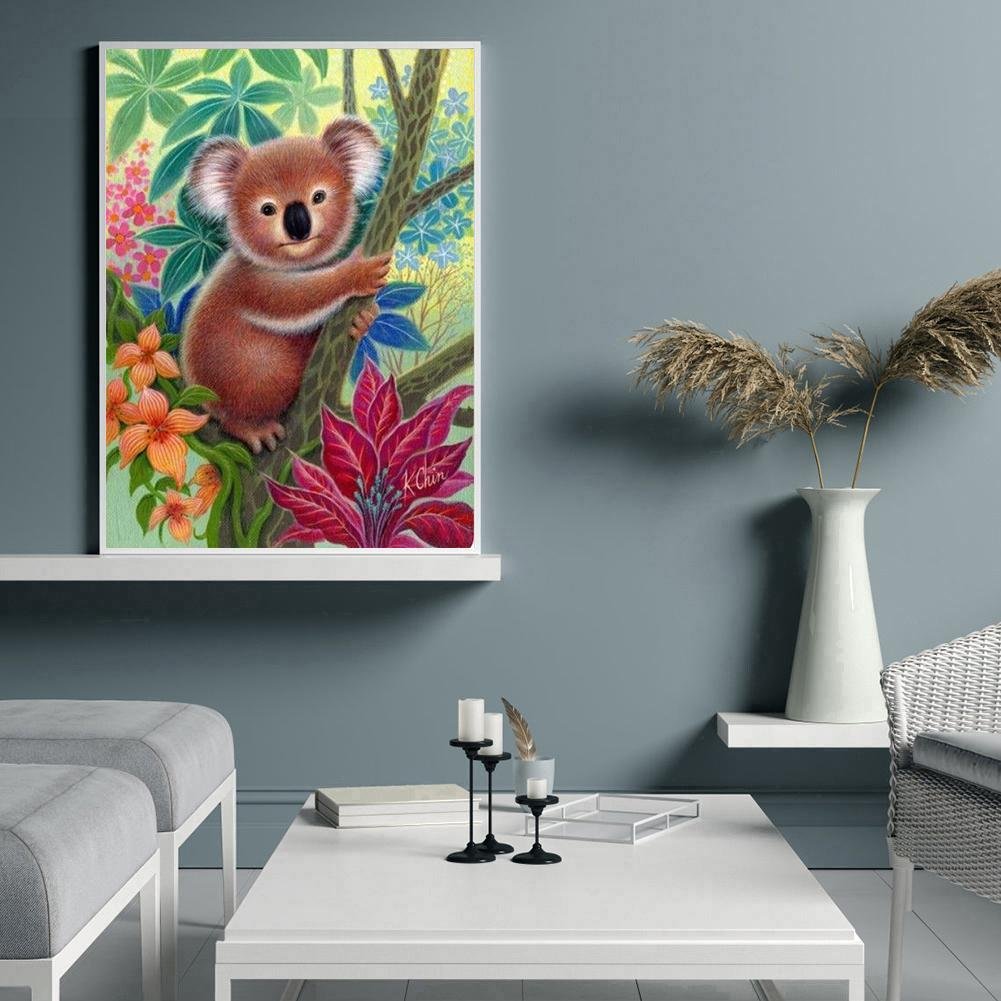 Diamond Painting - Full Round - Flower Koala