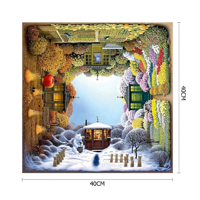 Paint By Numbers Four Seasons Home Hand Painted Canvas Picture