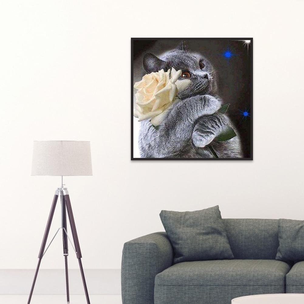 Diamond Painting - Full Round - Cat Rose