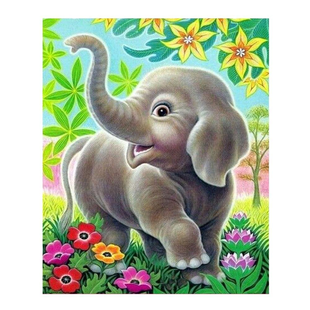 Diamond Painting Partial Round Elephant
