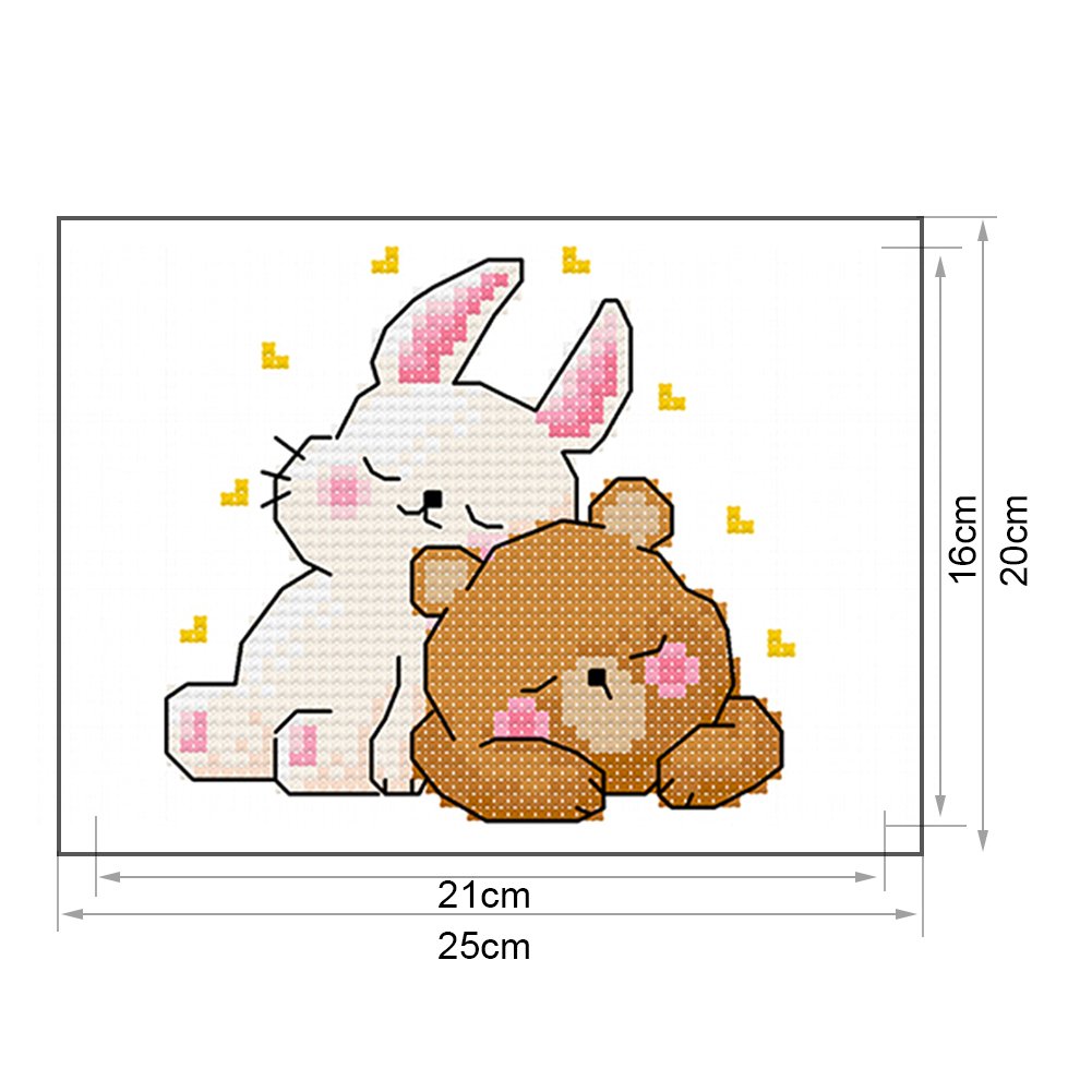 11ct Stamped Cross Stitch - Sleeping Animals(25*20cm)