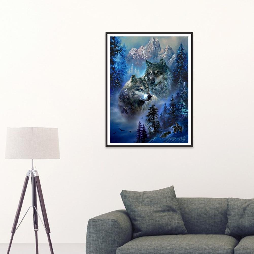 Pintura Diamante - Rodada Completa - Lobo da Floresta