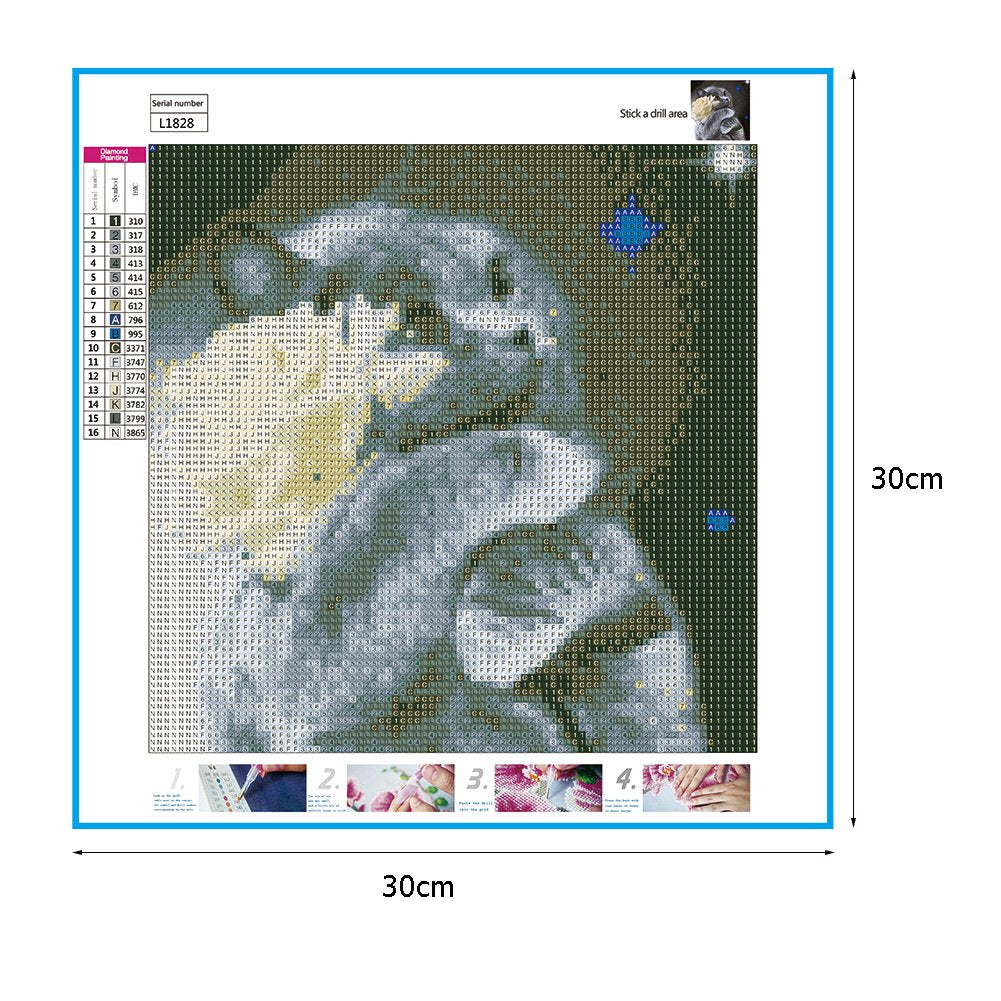 Diamond Painting - Full Round - Cat Rose