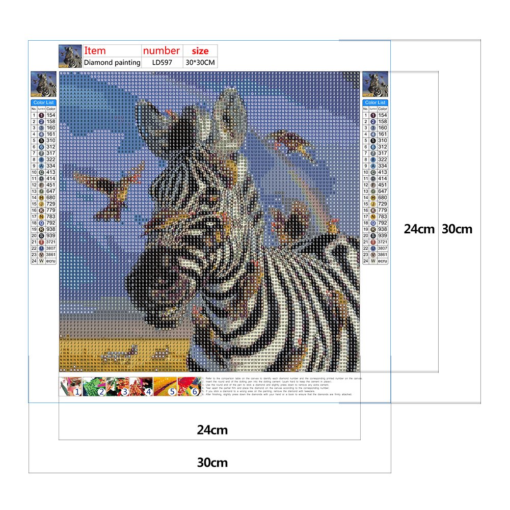Diamond Painting - Full Round - Zebra