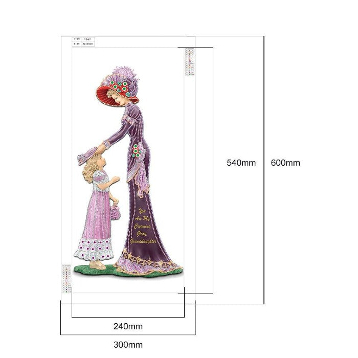 30*60cm 5D DIY Special shape Dress Lady Crystal Rhinestone Diamond Painting