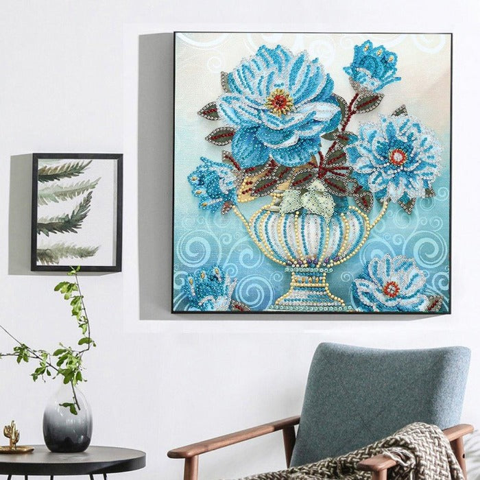 Flower Crystal Rhinestone Diamond Painting Material: canvas + rhinestone【Diamondpaintingsart】