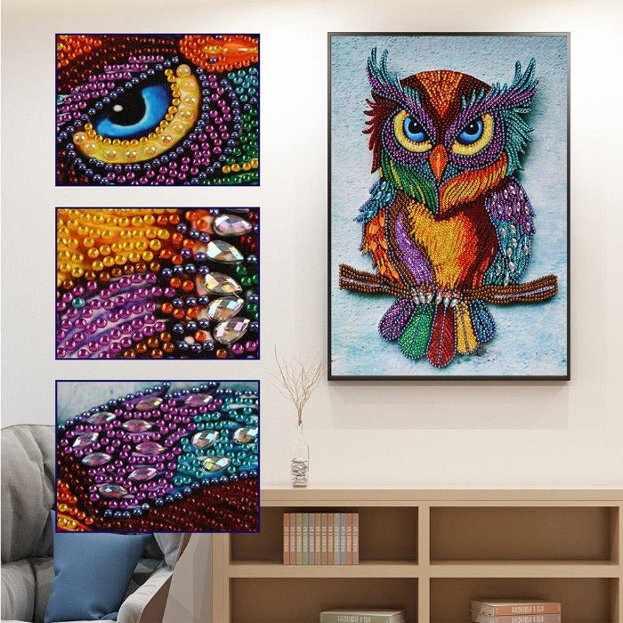 Diamond Painting Crystal Rhinestone Owl Include Diamond Painting Tool