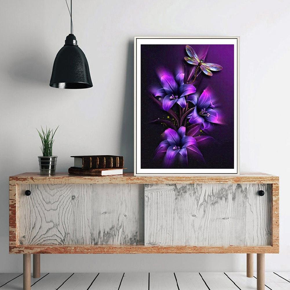 Diamond Painting - Full Round - Purple Flower C
