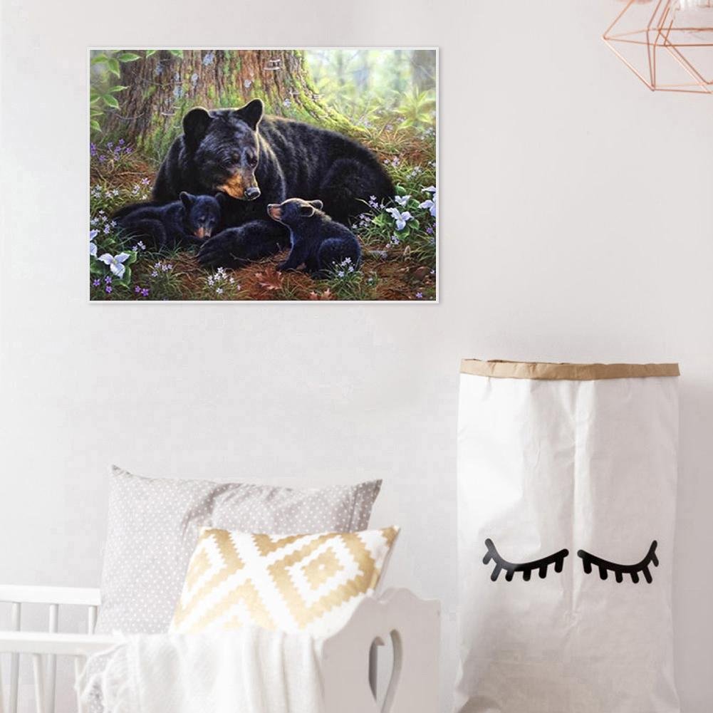 Diamond Painting - Full Round - Black Bear B