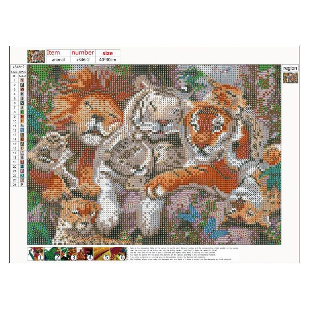 Pintura Diamante - Rodada Completa - Leão Tigre