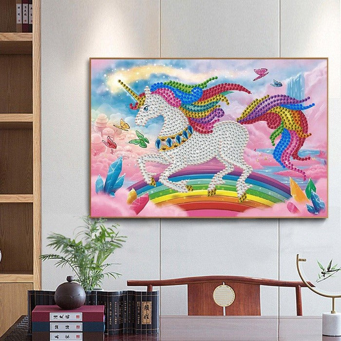 Diamond Painting - Crystal Rhinestone - Rainbow Horn Horse