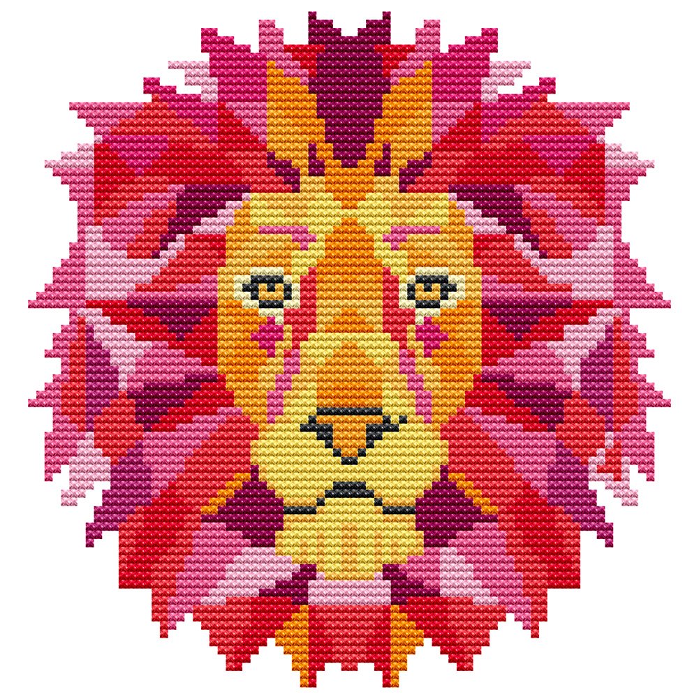 14ct Stamped Cross Stitch Lion (19*20cm)