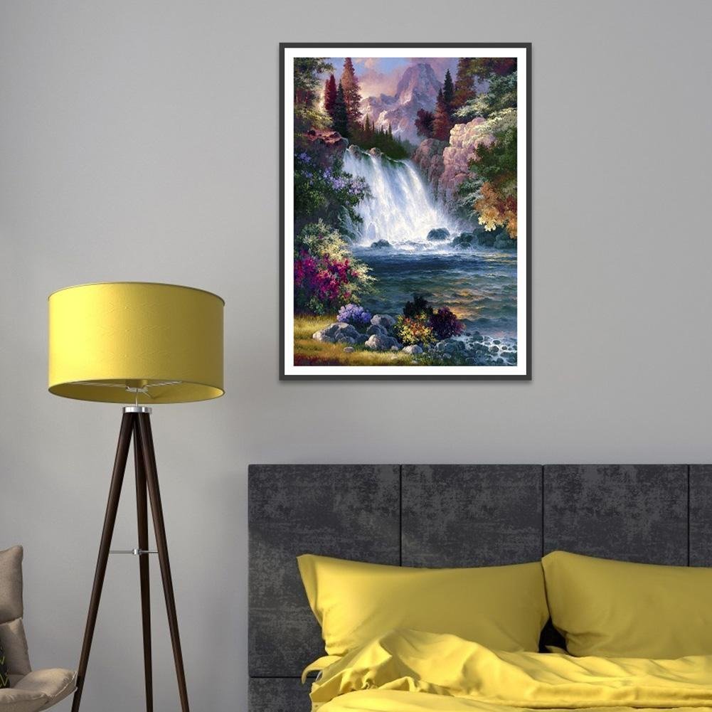 Pintura Diamante - Rodada Completa - Floresta Cachoeira Fantasia