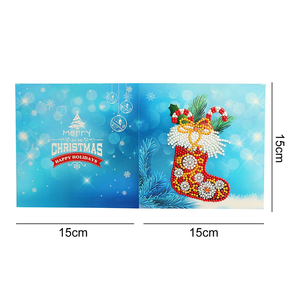 DIY Diamond Painting Greeting Card - Christmas Sock