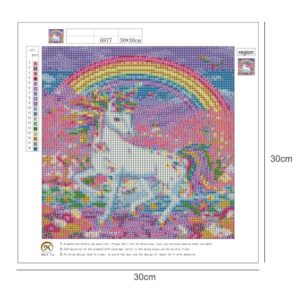 Diamond Painting - Full Round - Rainbow White Unicorn