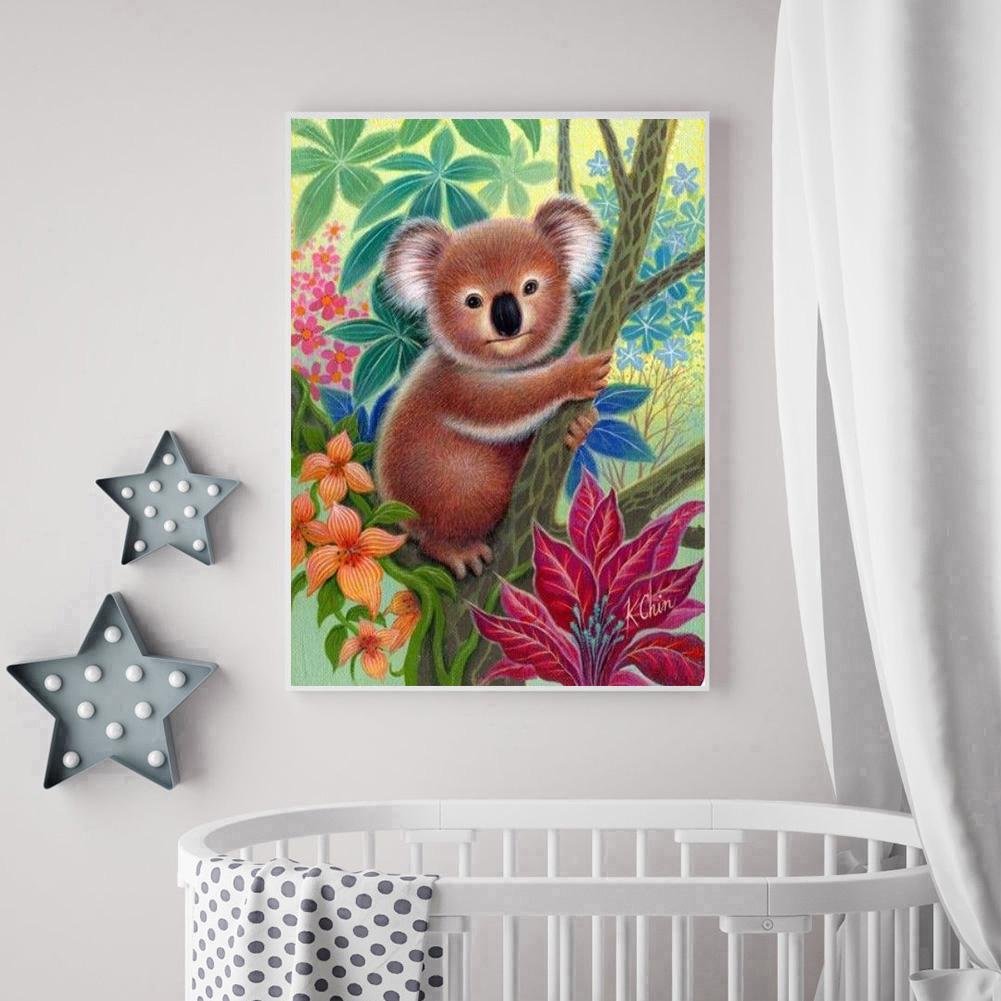 Diamond Painting - Full Round - Flower Koala