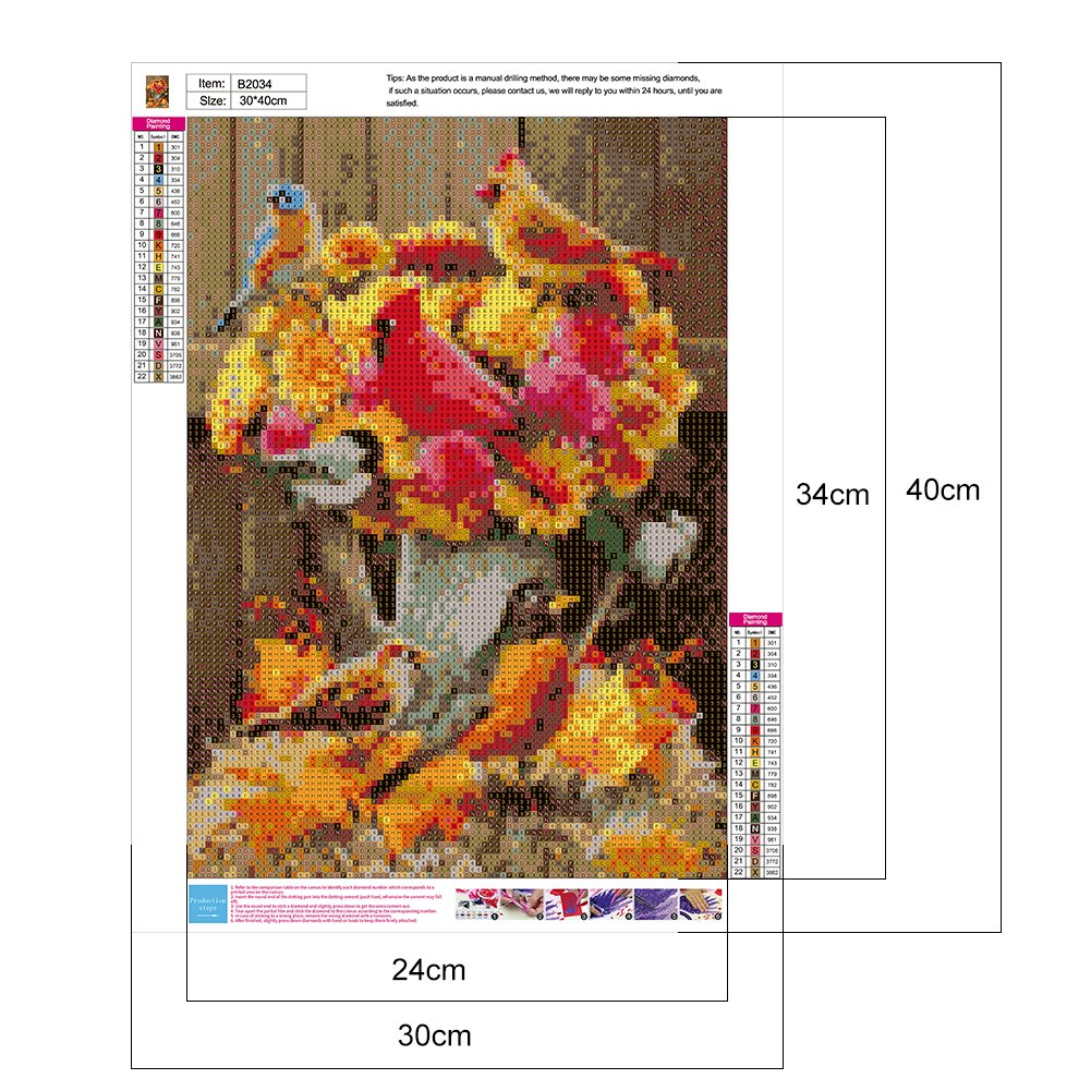 5D DIY Diamond Painting Kit - Full Round - Bird Flower