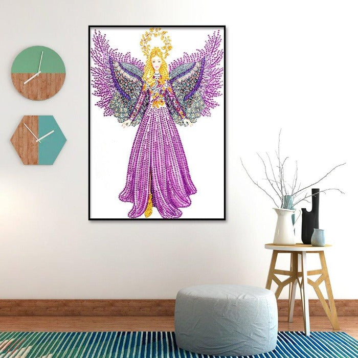 Special Shaped Diamond Painting Purple Angel Craft