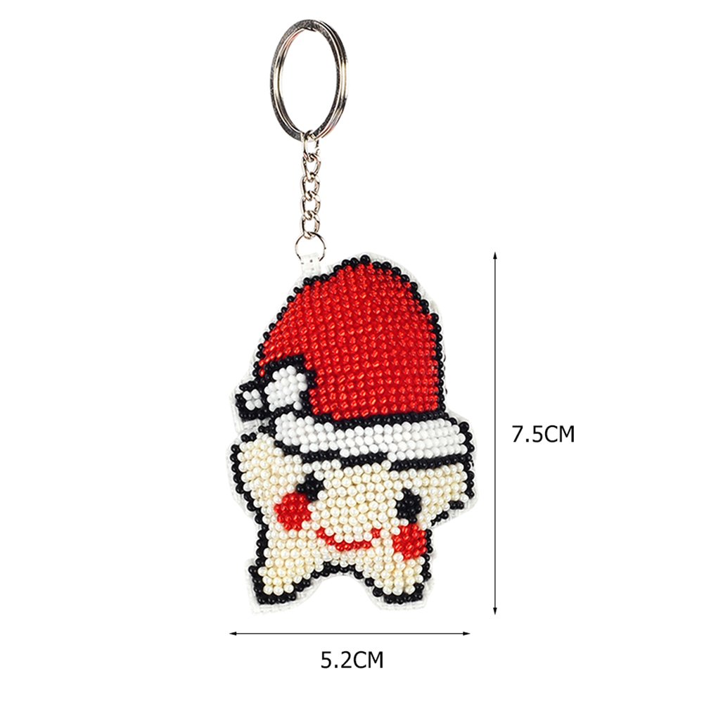 Stamped Beads Cross Stitch Keychain Smile Star