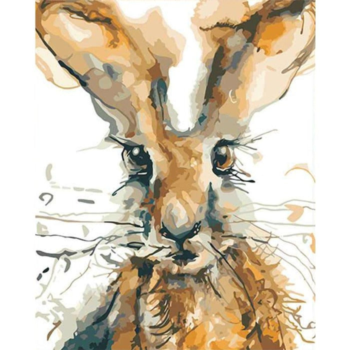 Painting By Number Rabbit Hand Painted Canvas Oil Art Picture