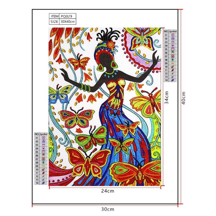 Dancing Woman Crystal Rhinestone 5D Diamond Painting 30x40cm