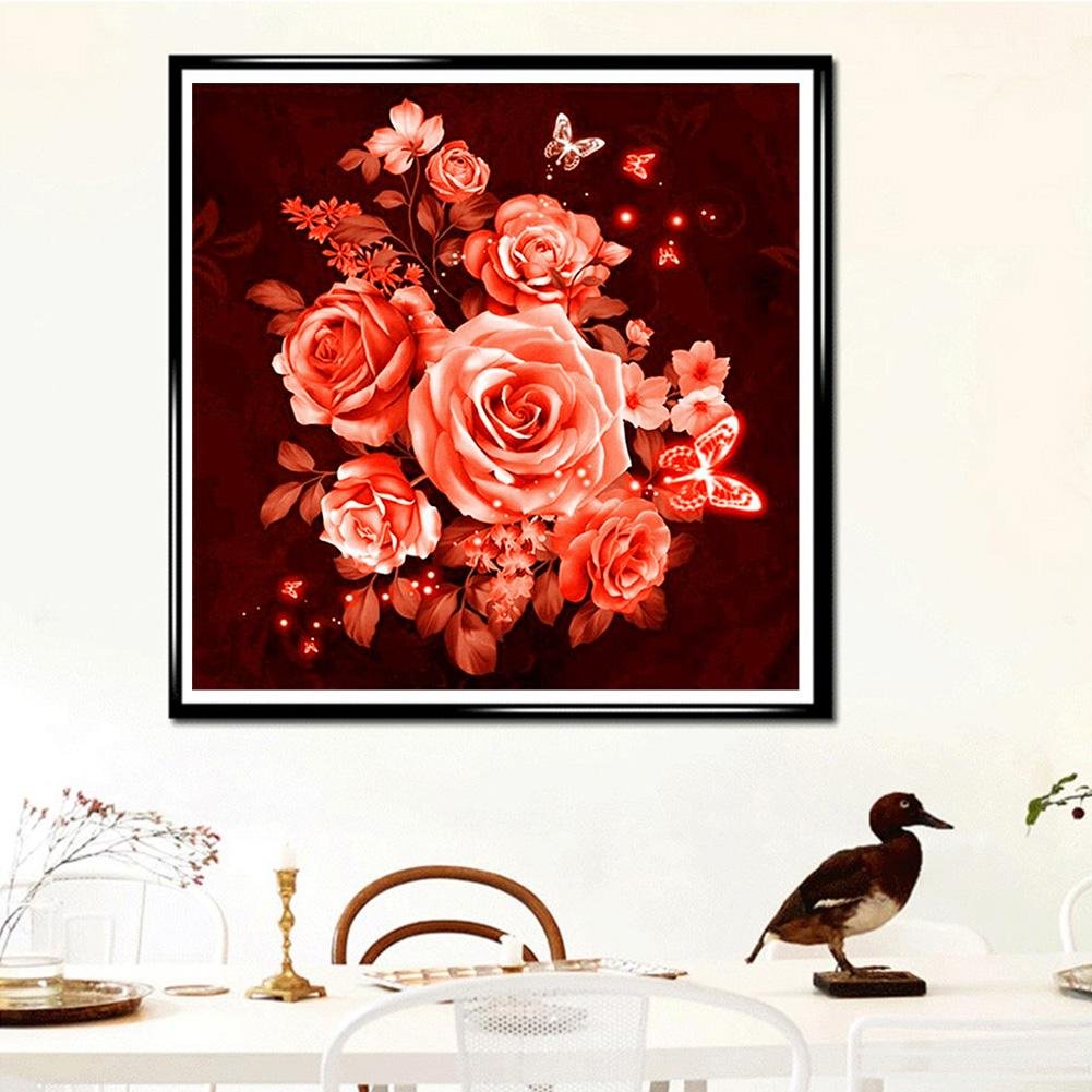 Diamond Painting - Partial Round - Orange Rose