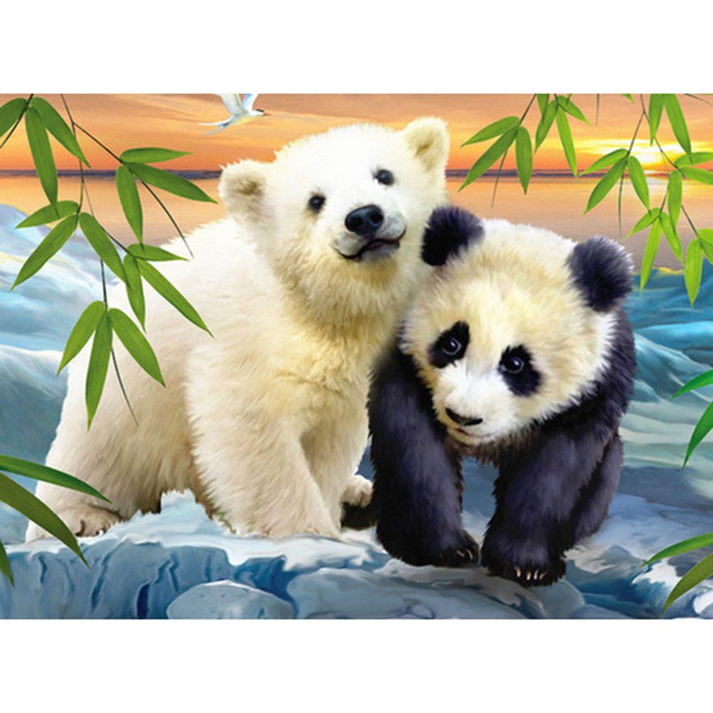 11ct Stamped Cross Stitch Polar Bear And Panda (36*46cm)